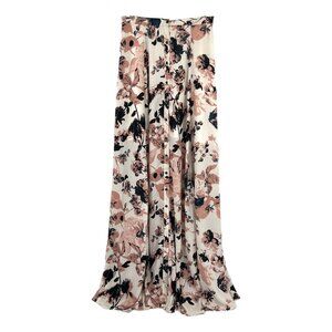 Yumi Kim Cream Blue Floral Button Accent Maxi Skirt | XS